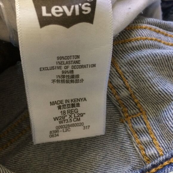 Levi’s 511 Slim Men’s Jeans 29x29 Light Wash Embroidered Patches Distressed - Picture 3 of 6